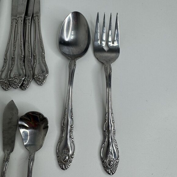 Vtg Oneida Northland Japan Rose Pattern Stainless Flatware Serving Mixed Lot 34 - Picture 7 of 12
